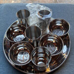 Traditional Indian Deity Offering  set of Stainless Steel- DT Gold Brand